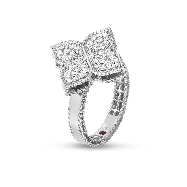 Princess Flower Ring with Diamonds
