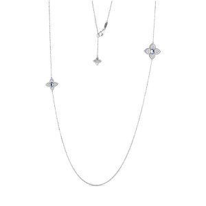 Princess Flower Necklace with Diamonds & Tanzanite