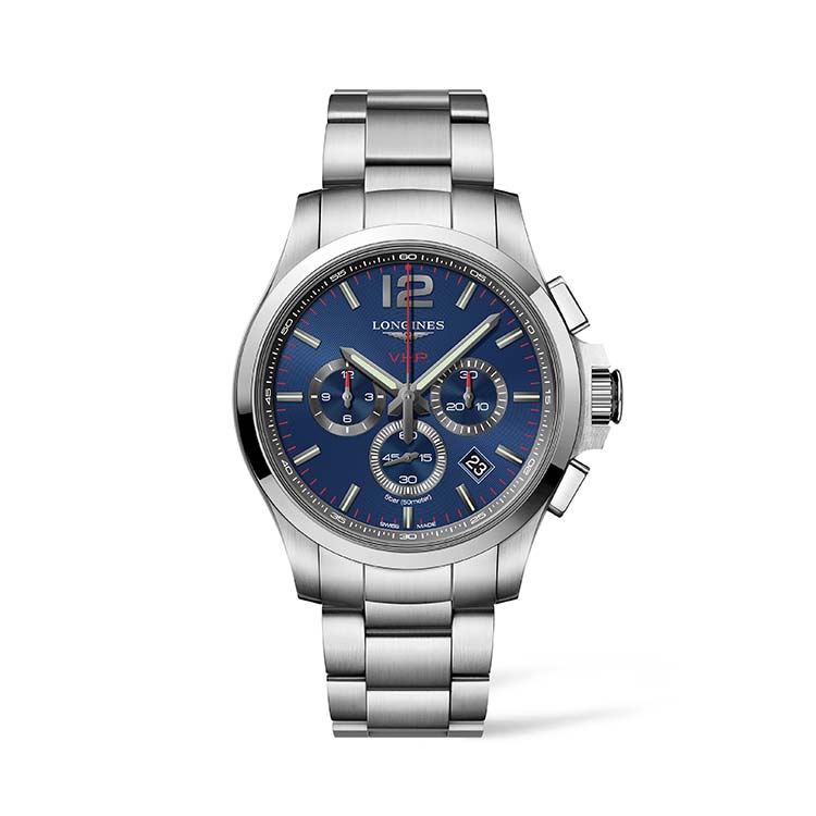 Conquest V.H.P. Blue Dial Stainless Steel Chronograph 44mm
