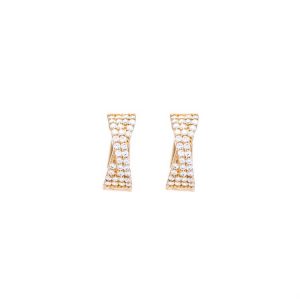 Yellow Gold 9kt Earrings with White Cubic Zirconia