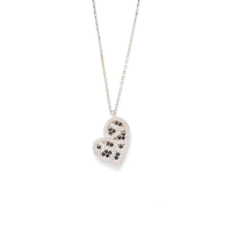 White Gold 9kt Necklace with White Cubic Zirconia