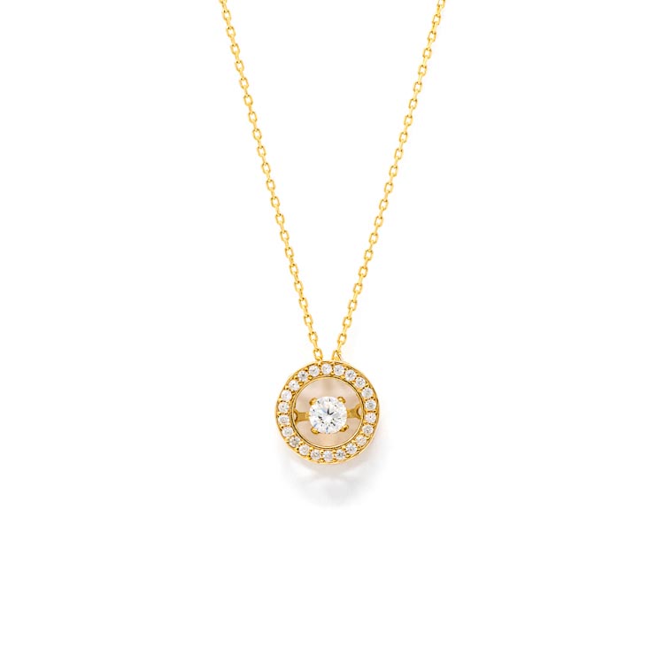Yellow Gold 9kt Necklace with White Cubic Zirconia