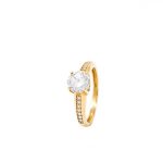 Yellow Gold 9kt Ring with White Cubic Zirconia