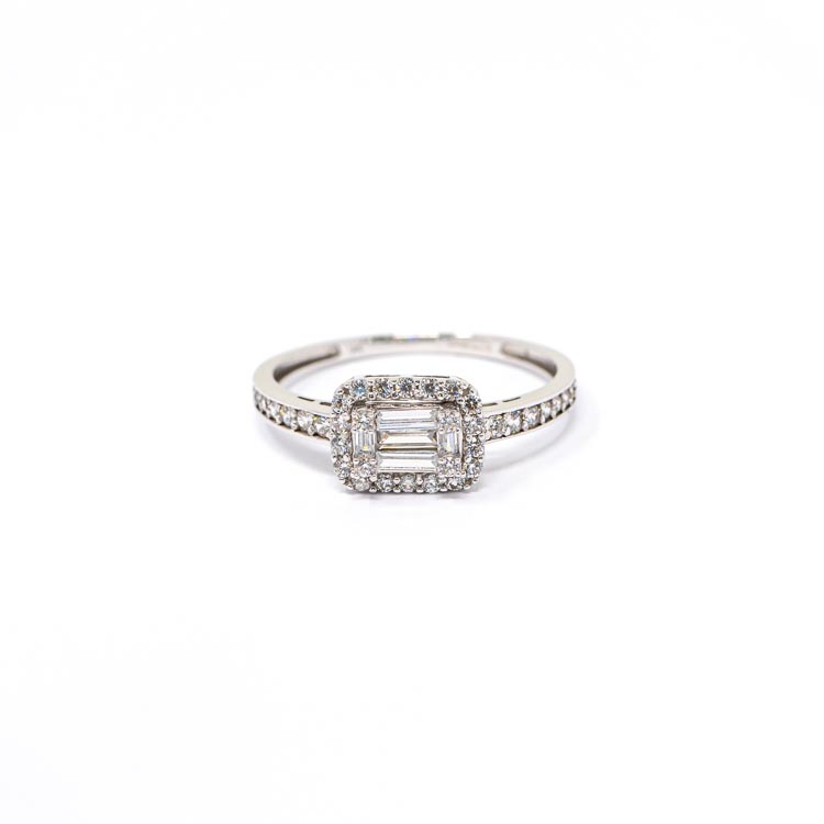 Ring in White Gold 9kt with White Cubic Zirconia