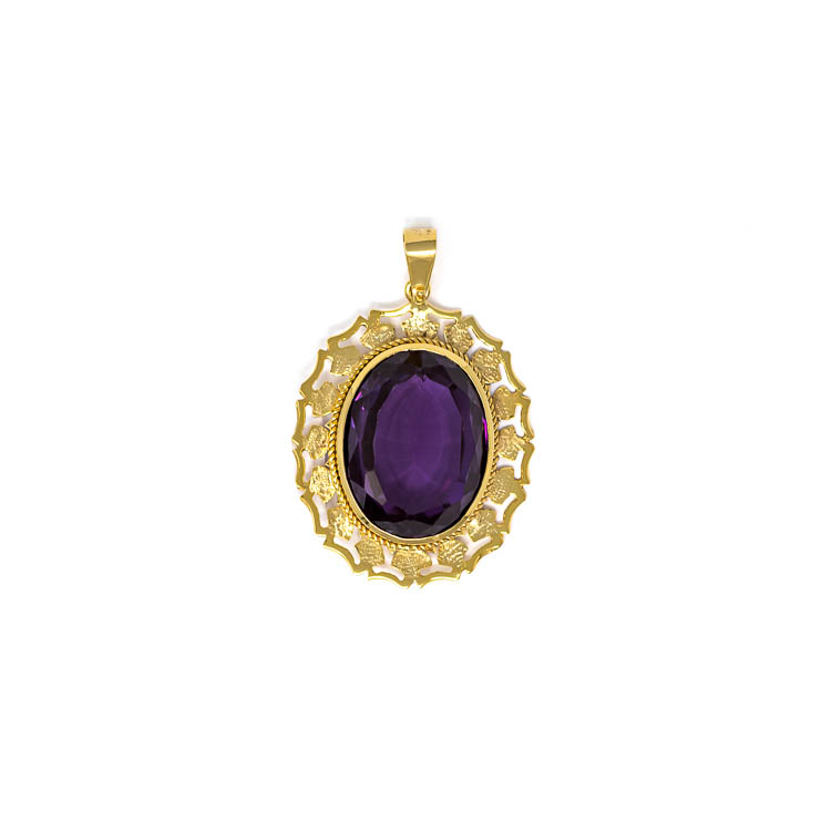 Yellow Gold 9kt Pendant with Amethyst