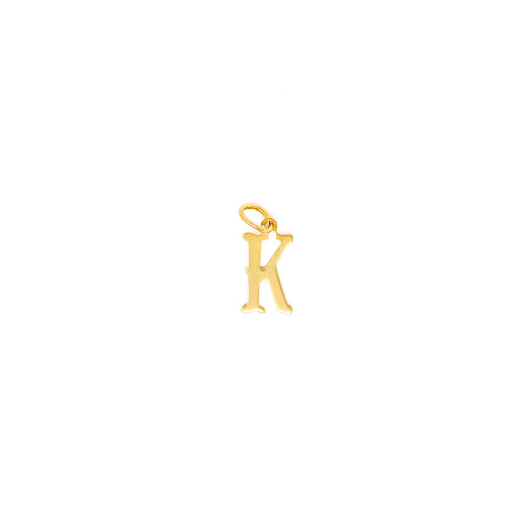 Yellow gold 9kt Letter "K" Pendant