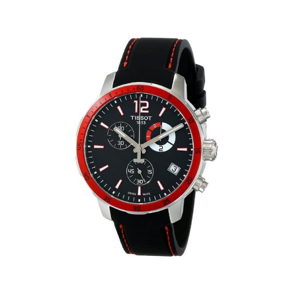 quickster chronograph black dial men's watch t0954491705701