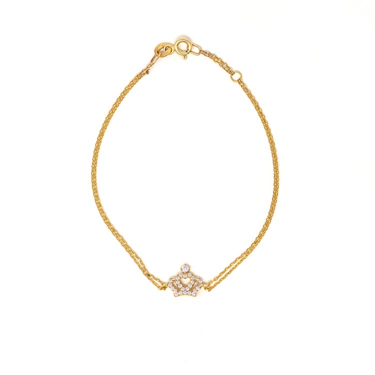Yellow Gold 9kt Bracelet with White Cubic Zirconia