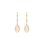 Yellow & White 9kt Gold Earrings with White Cubic Zirconia