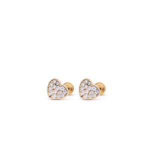 Yellow 9kt Gold Earrings with White Cubic Zirconia