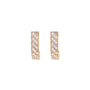 Yellow & White 9kt Gold Earrings with White Cubic Zirconia