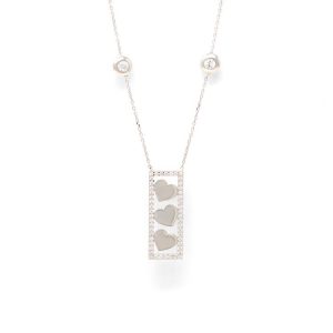 White & Yellow Gold Necklace with White Cubic Zirconia