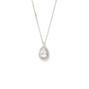 White & Yellow 9kt Gold Necklace with White Cubic Zirconia