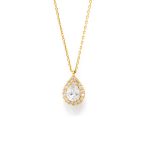 White & Yellow 9kt Gold Necklace with White Cubic Zirconia