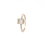 White & Yellow 9kt Gold Ring with White Cubic Zirconia