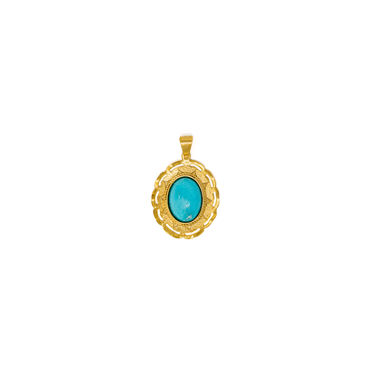 Yellow Gold 9kt Pendant with Turquoise