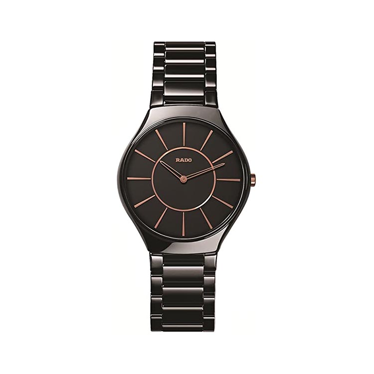 Rado True Thinline Black Ceramic Watch 39mm