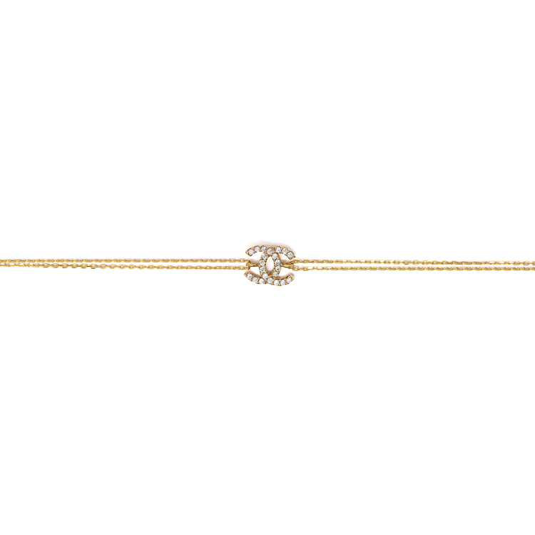 White and Yellow Gold 9kt Bracelet with Cubic Zirconia.