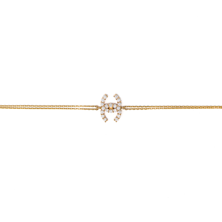 Yellow Gold 9kt Bracelet with Cubic Zirconia