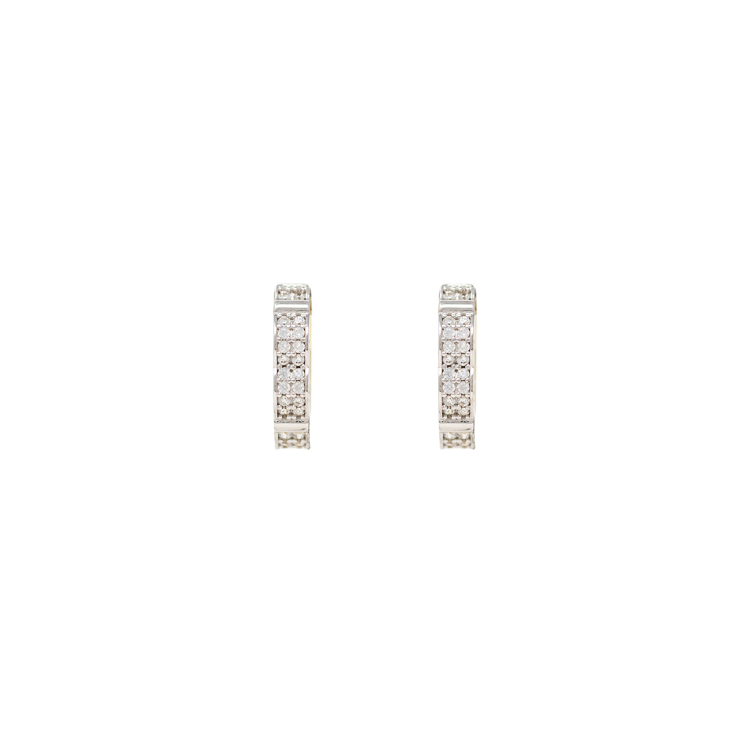 Yellow and White Gold 9kt Earrings with Cubic Zirconia