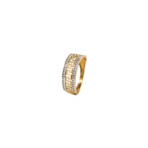 White and Yellow Gold 9kt Ring with Cubic Zirconia