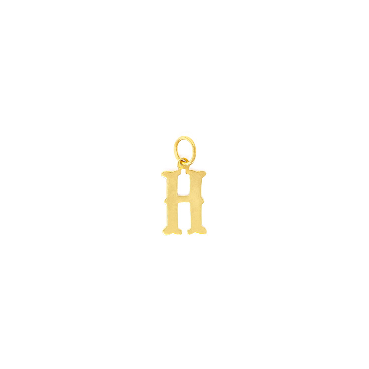 Letter H Yellow Gold 9kt Pendant