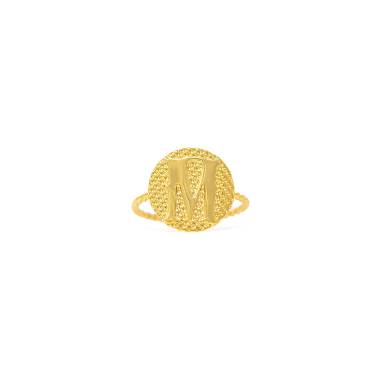 Letter M Yellow Gold 9kt Ring