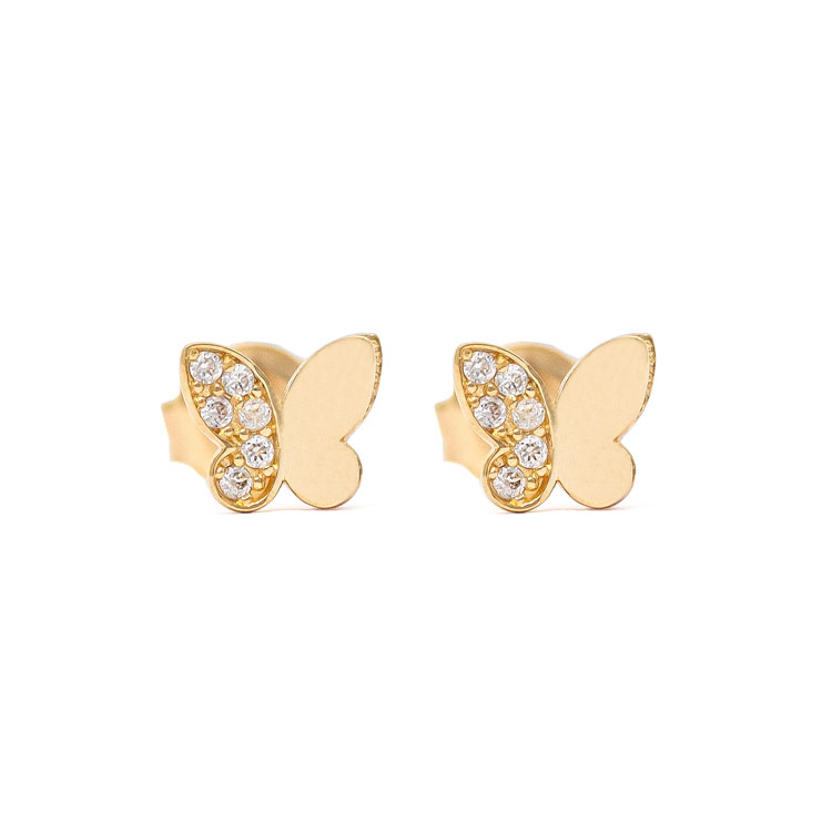 Yellow Gold 9kt Earrings with Cubic Zirconia