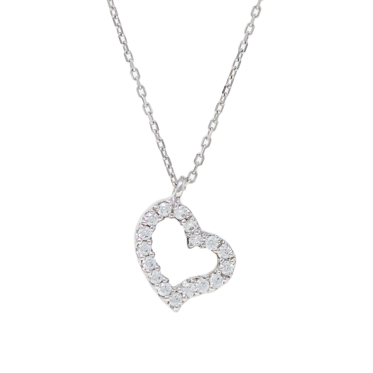 White Gold 9kt Necklace with Cubic Zirconia