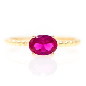 Yellow Gold 9kt Ring with Synthetic Ruby