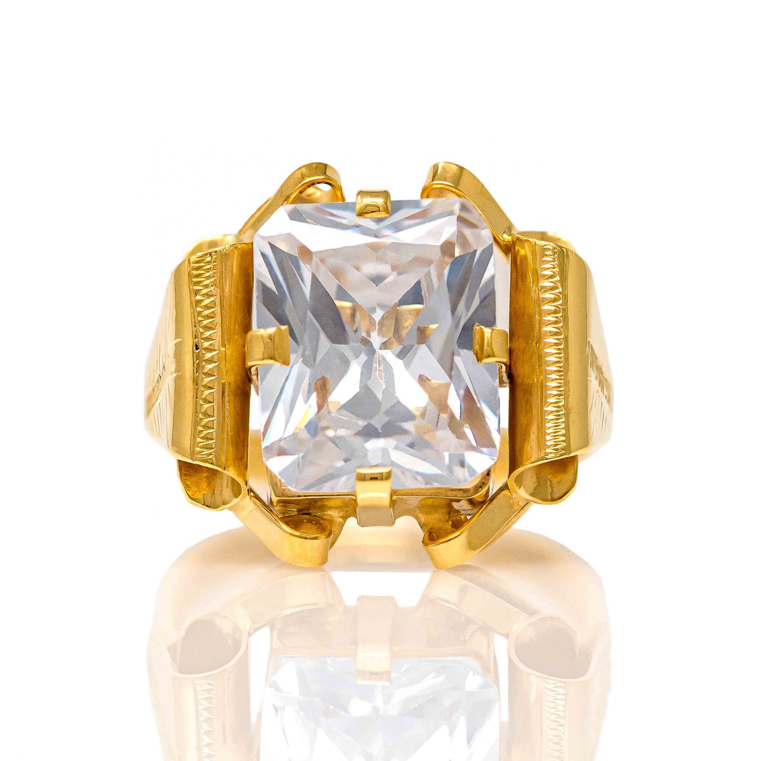 Handmade Yellow Gold 9kt Ring with Cubic Zirconia