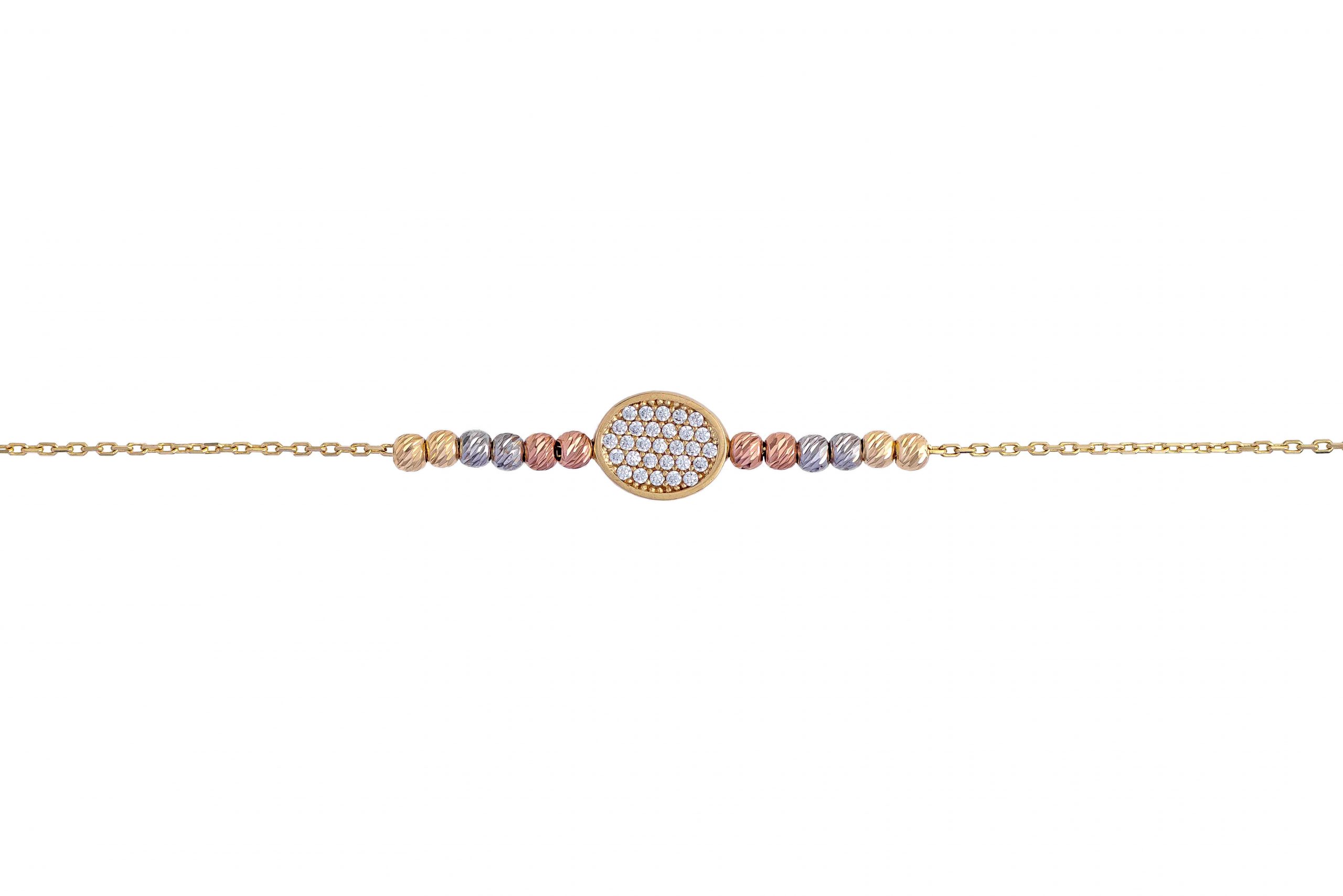 Yellow Gold 9kt Bracelet with Cubic Zirconia