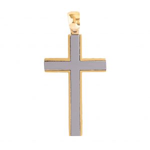 Cross in 9kt Yellow and White Gold