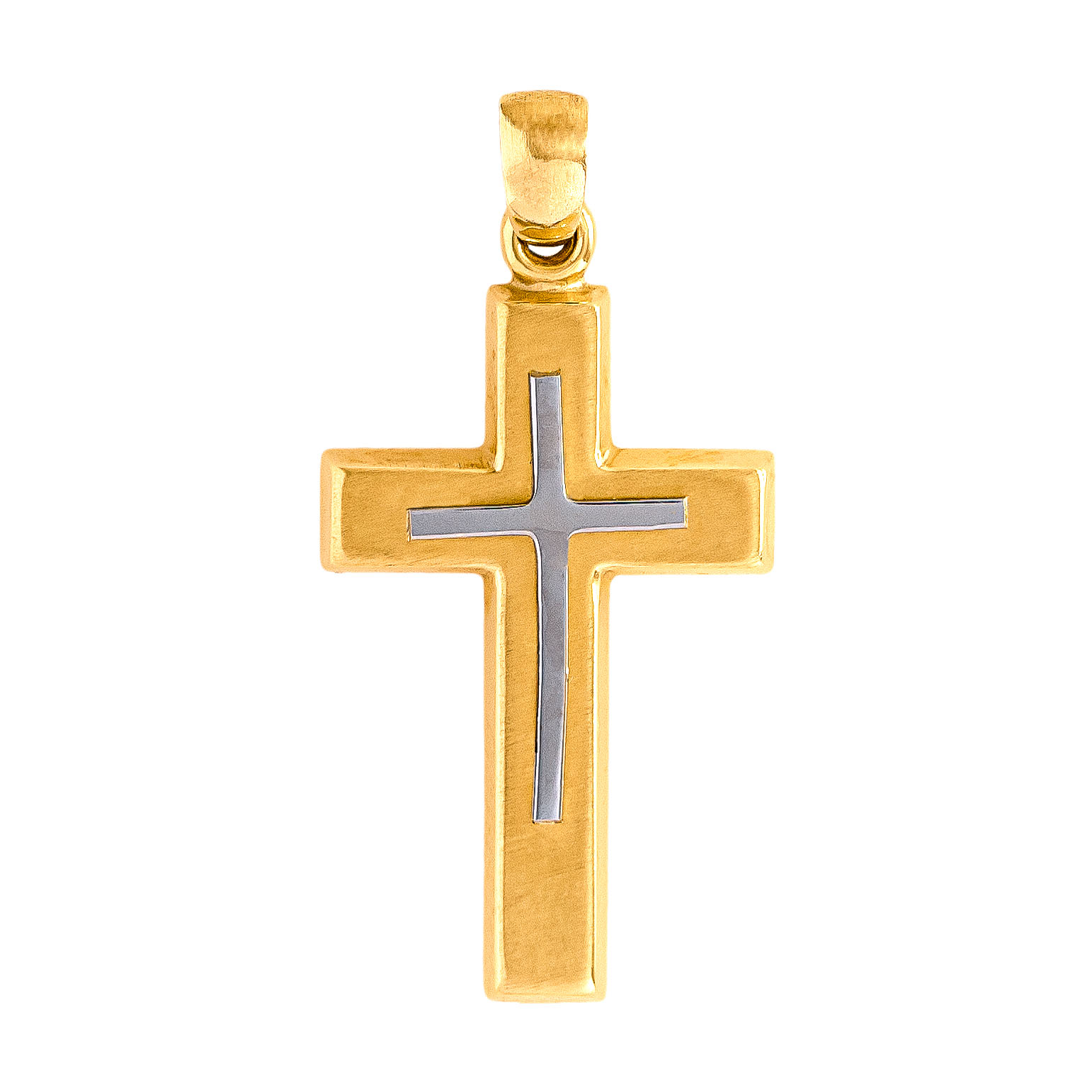 Cross Yellow and White Gold 9kt