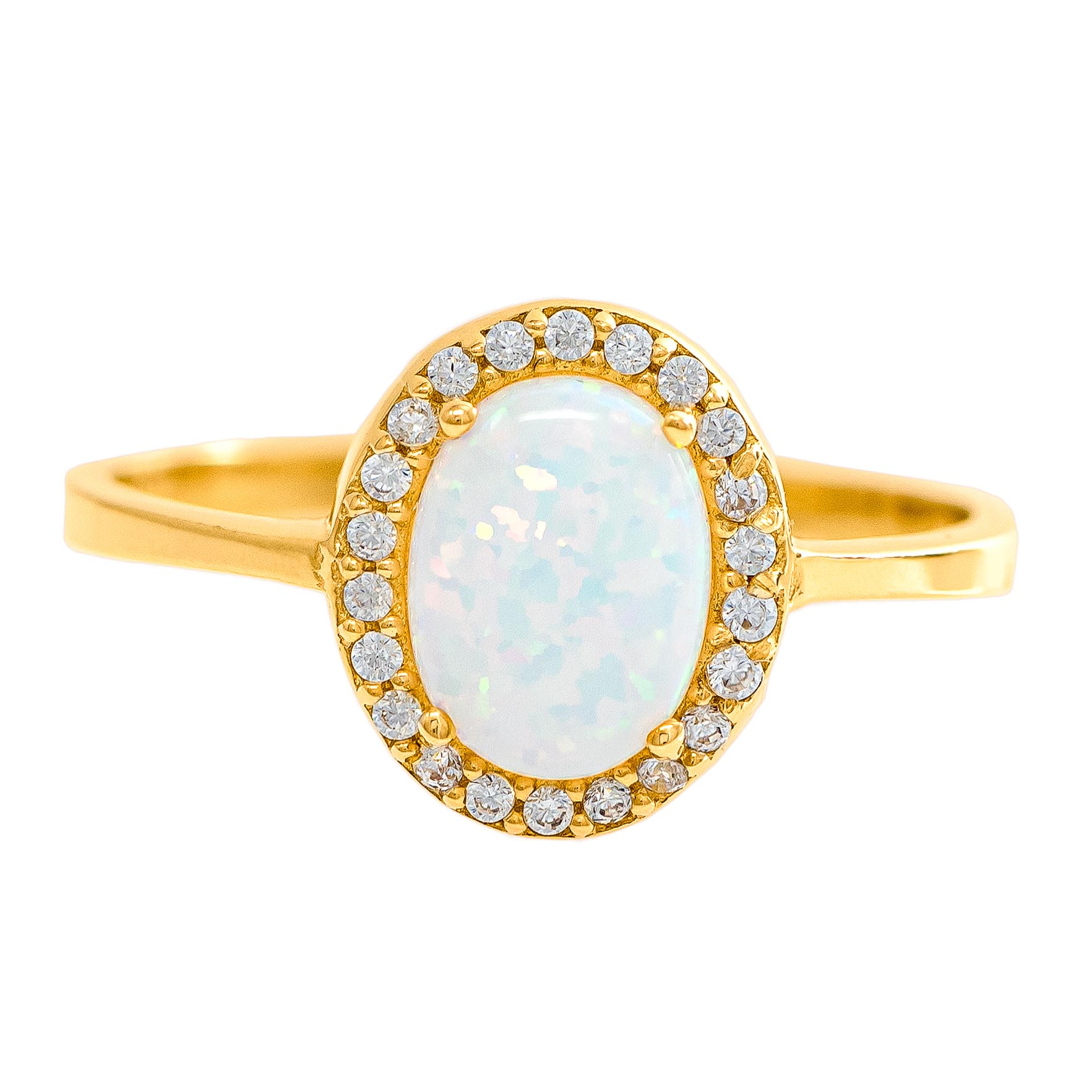 Ring in Yellow Gold 9kt with Synthetic Opal