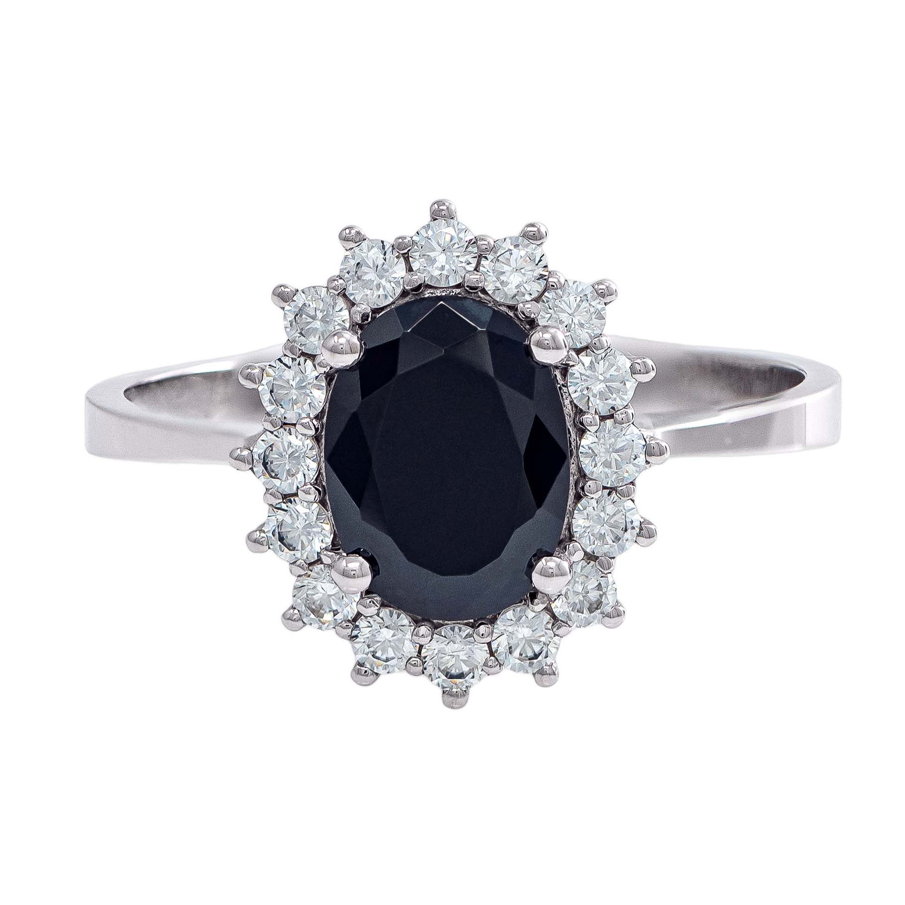 Ring in White Gold 9kt with Black and White Zirconia