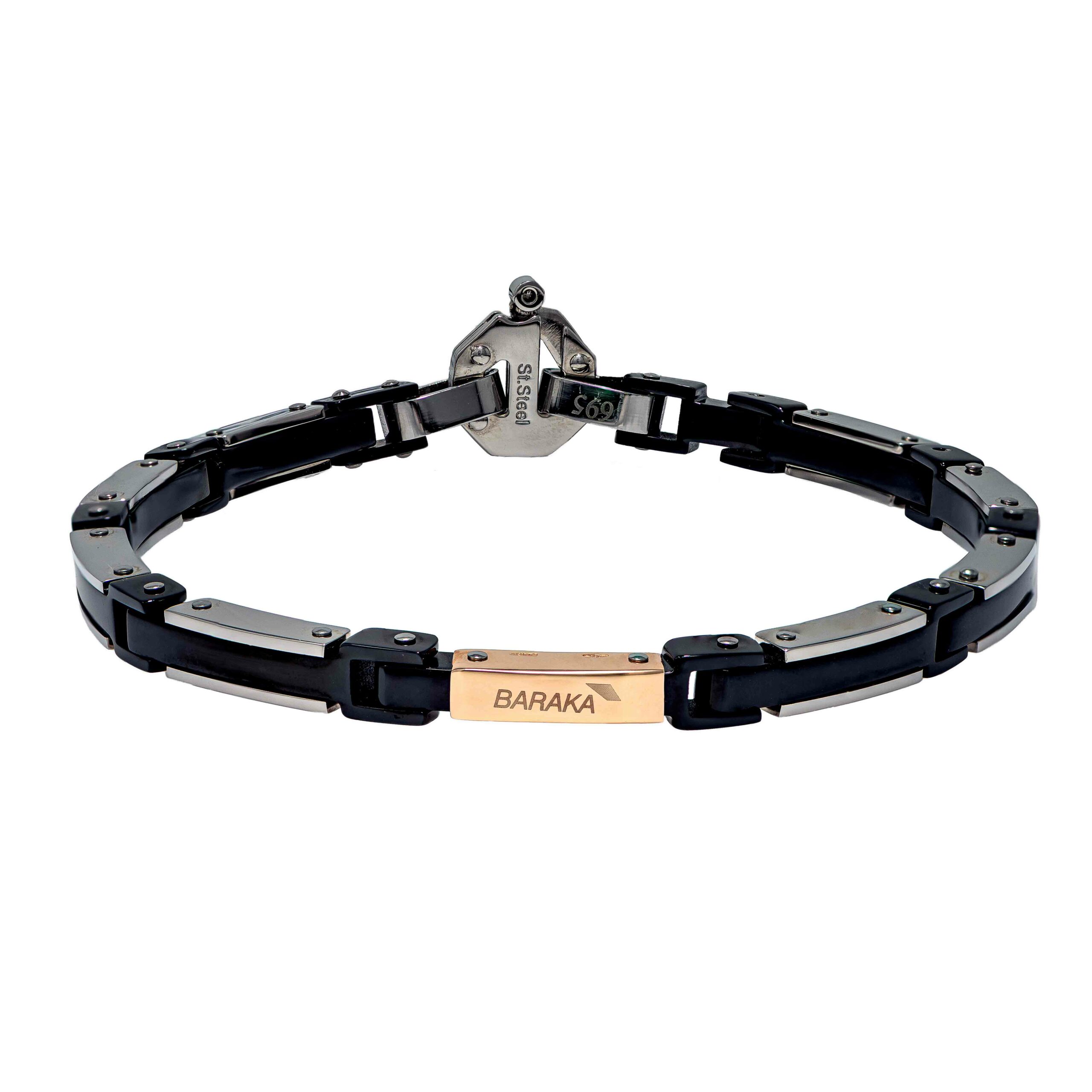 Baraka Explore Stainless Steel & Rose Gold Bracelet with Black PVD