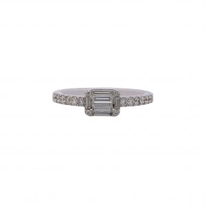 Ring White Gold 18kt with Diamonds