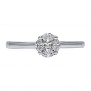 Ring White Gold 18kt with Diamonds