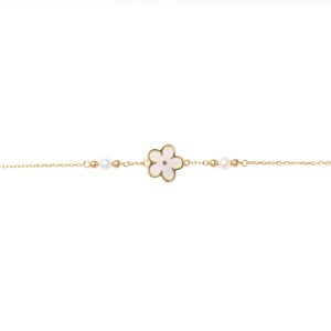 Yellow Gold 9kt Bracelet with pearls