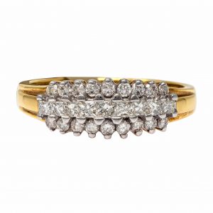 Yellow and White Gold 18kt Ring with Diamonds