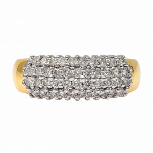 Yellow and White Gold Ring with Diamonds