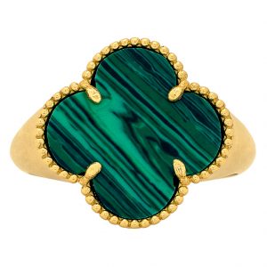 Yellow Gold 9kt Ring with Malachite