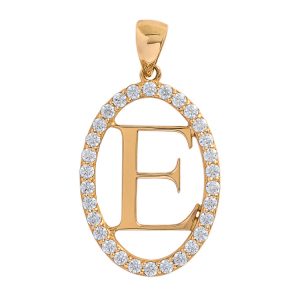 Pendant in Yellow Gold 9kt with White Cubic Zirconia