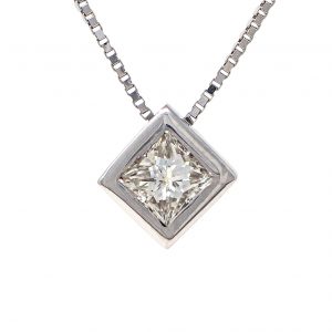 White Gold Chained Pendant with Diamonds