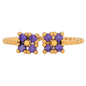 Yellow Gold 9kt Ring with Synthetic Amethyst