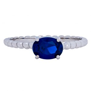 White Gold 9kt Ring with Synthetic Sapphire