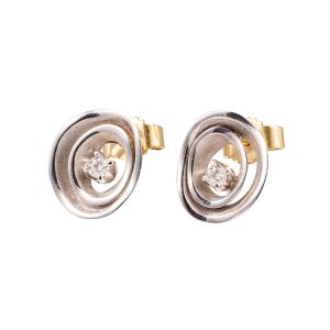 White & Yellow Gold Earrings with Diamonds