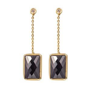 Yellow Gold 18kt Earrings with Black Onyx