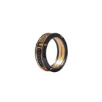Baraka Cyborg Black Ceramic & Rose Gold Ring with Black Diamonds